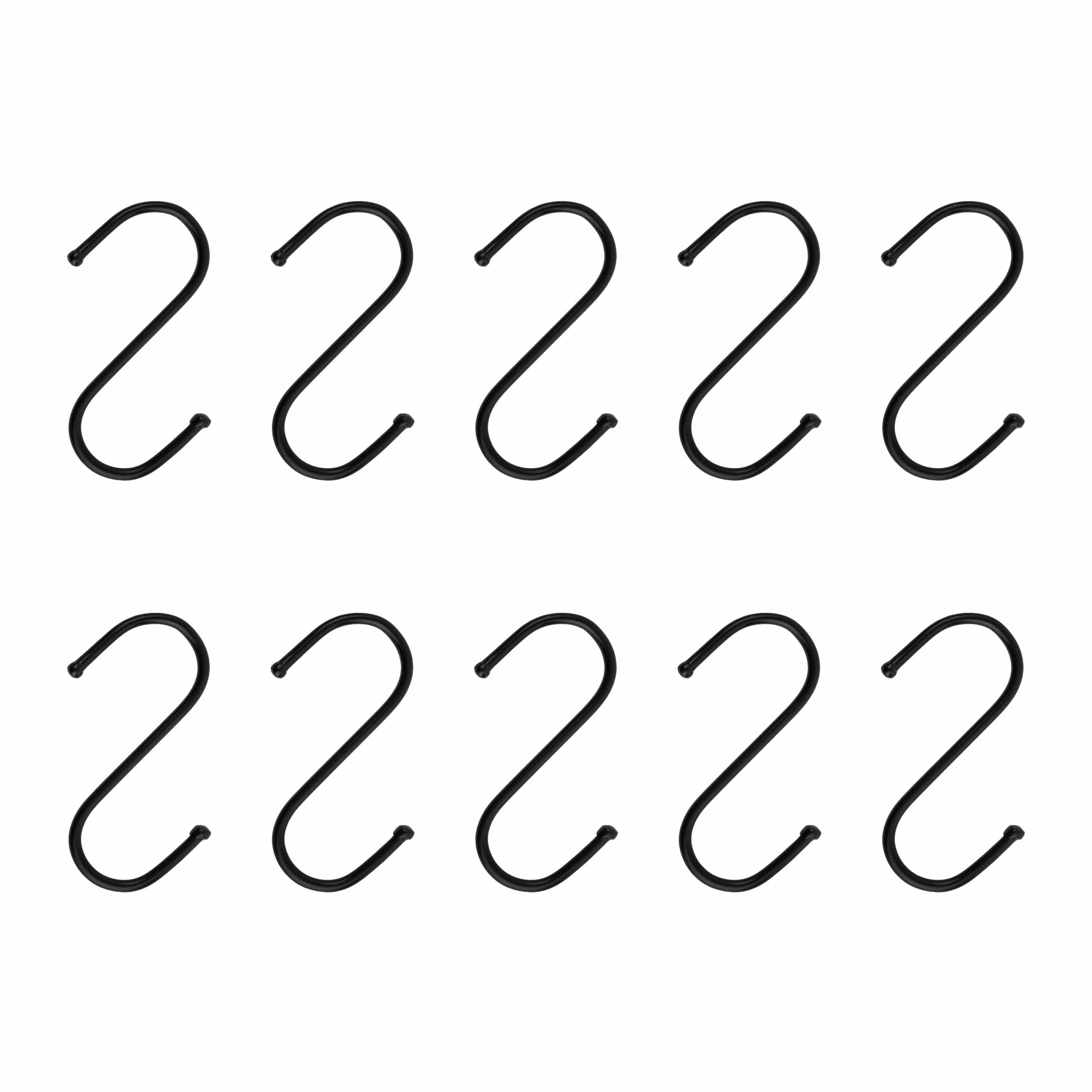 Stijlvolle QUVIO Zwarte Stalen Ophanghaken – Set van 10, 6,5 cm