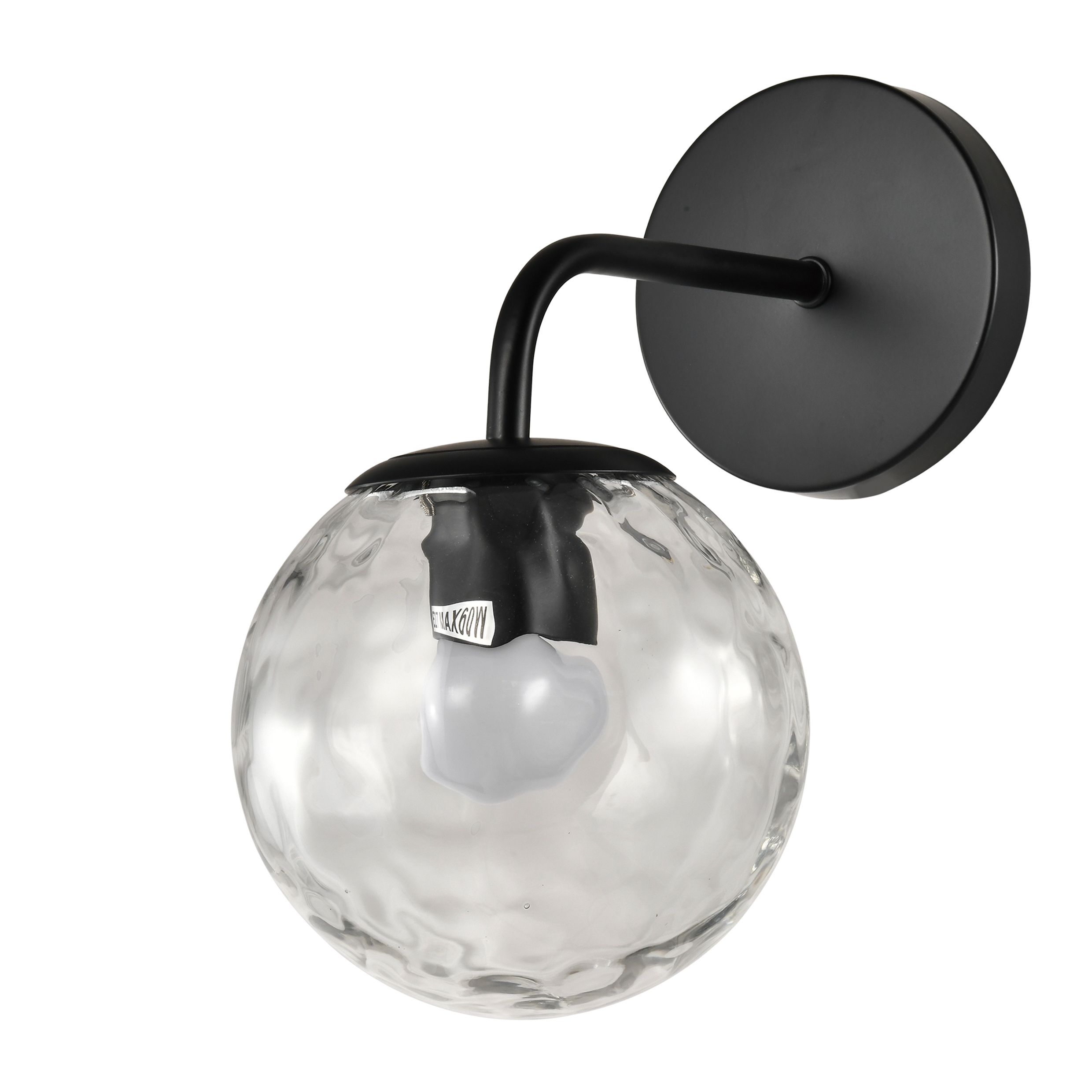 Stijlvolle QUVIO zwarte wandlamp met glazen bol – moderne sfeer in elke ruimte