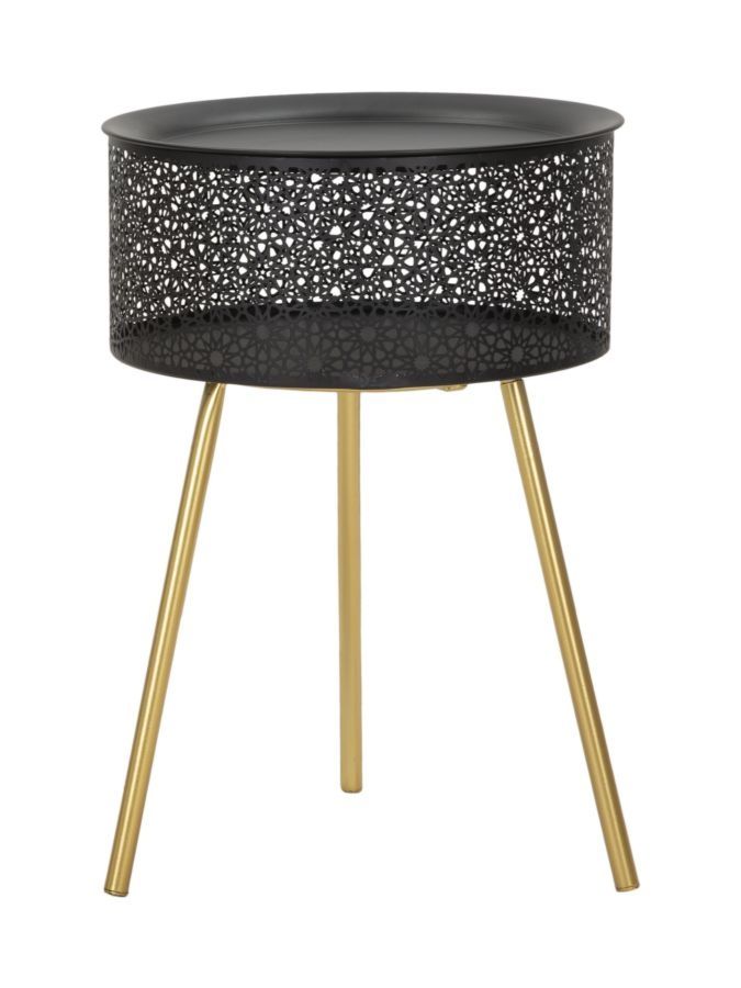 Stijlvolle ronde bijzettafel Zwarty – compact design voor elke woonruimte