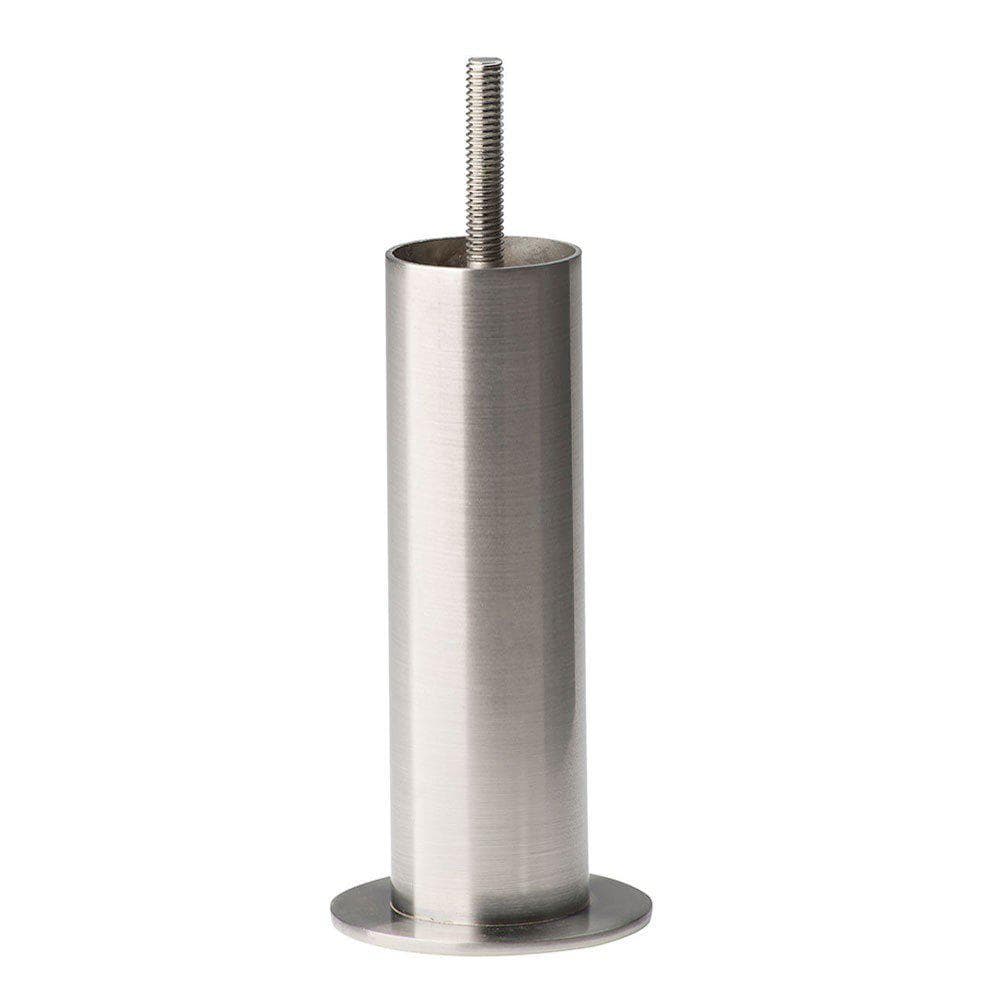 Stijlvolle ronde staalvoet in RVS-look – 4 cm Ø, 17 cm hoog (M8)