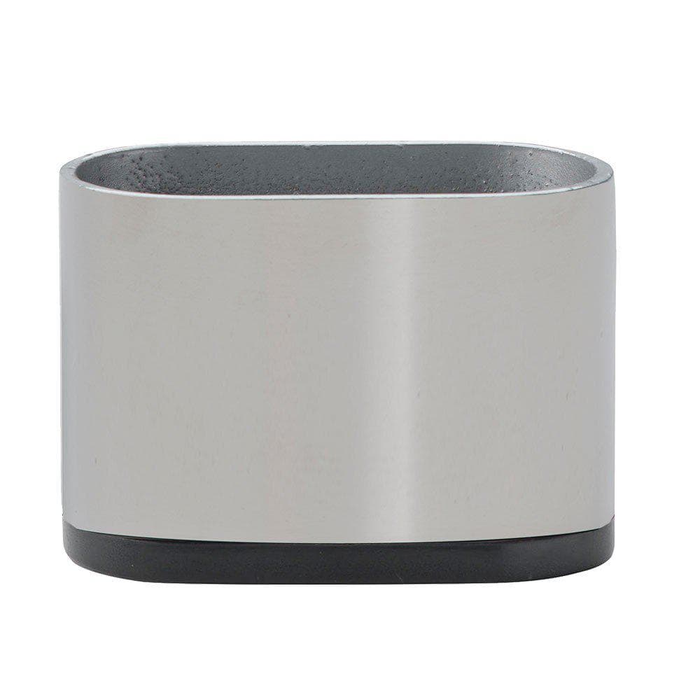 Stijlvolle RVS-look meubelpoot – ovaal, 6×3 cm, 5 cm hoog