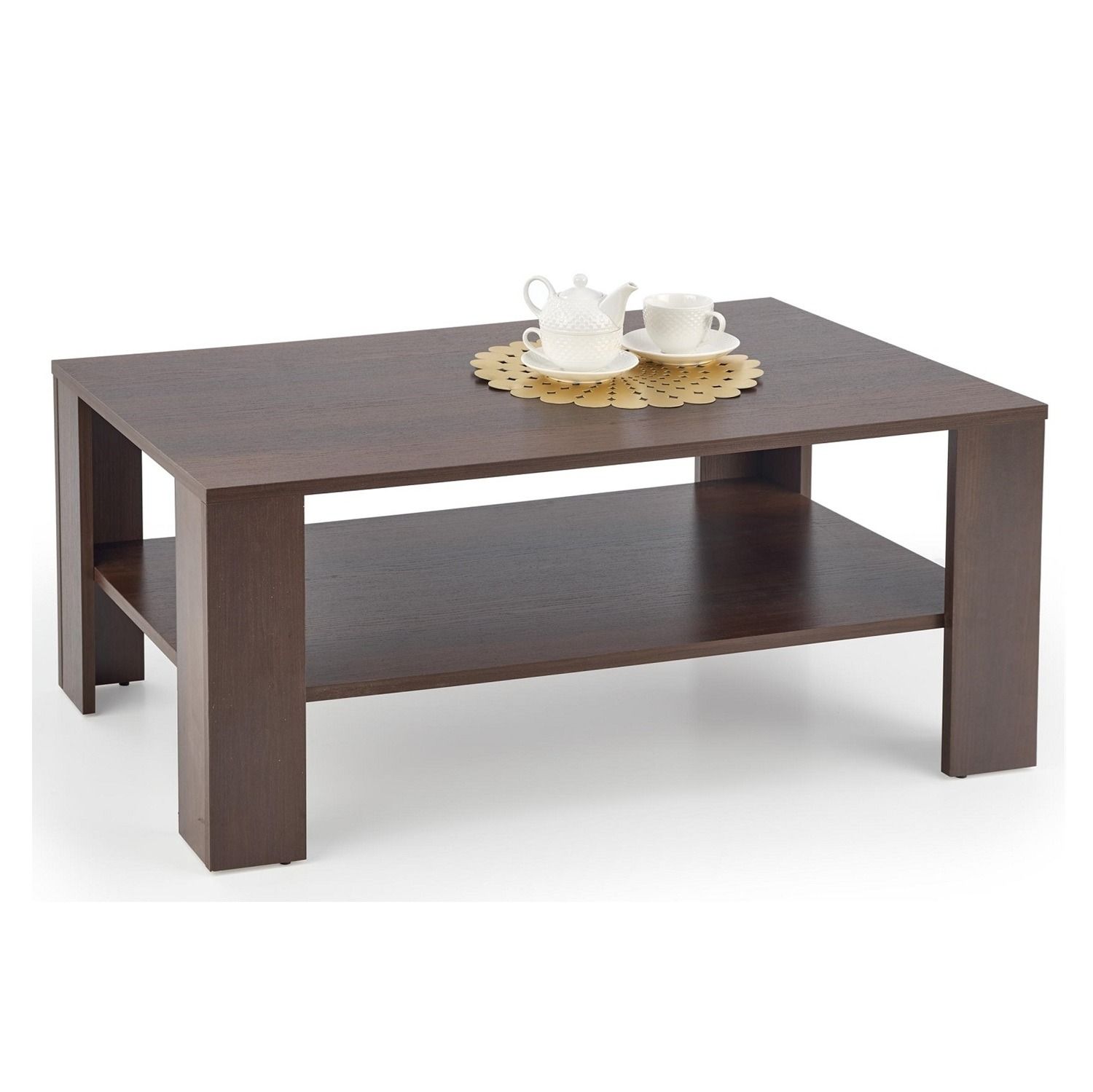 Stijlvolle Salontafel Kwadro – 110 cm breed in warme walnoot
