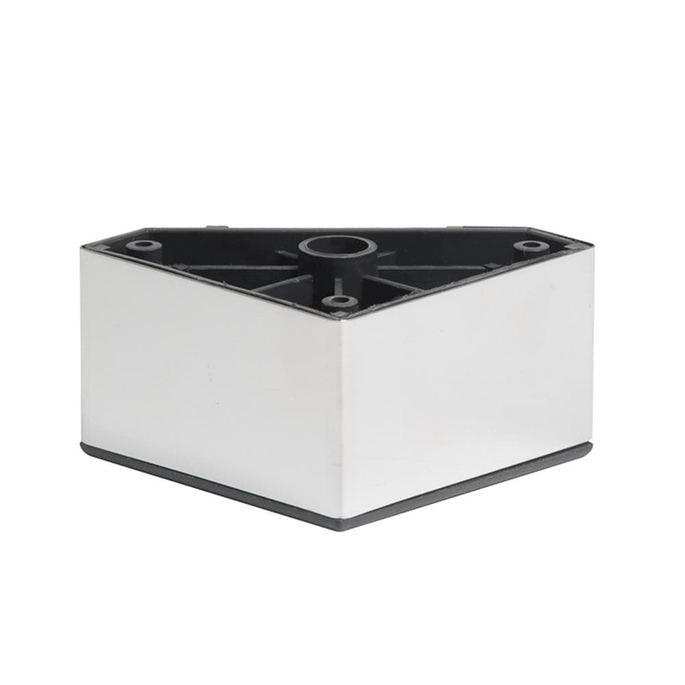 Stijlvolle vierkante meubelpoot in chroom – 8×8 cm, 5 cm hoog