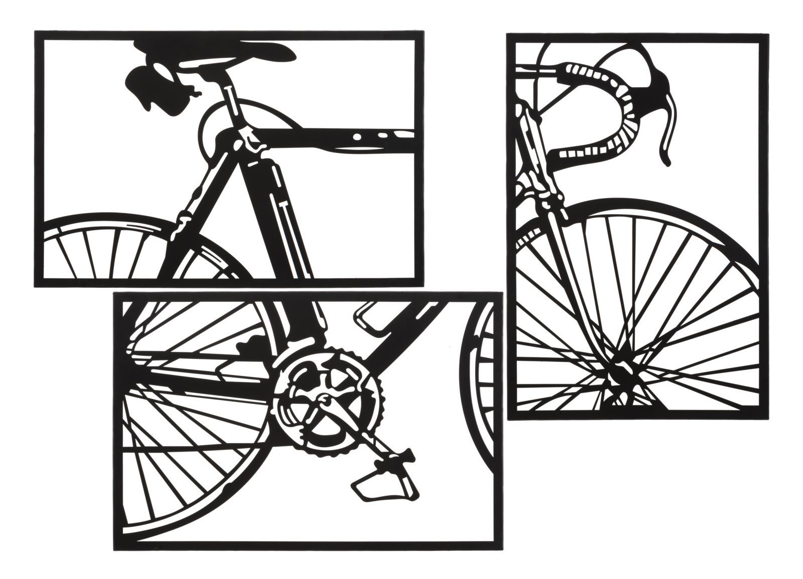 Stijlvolle Wandpaneel Fietsset – 3‑delig Design van Mauro Ferretti