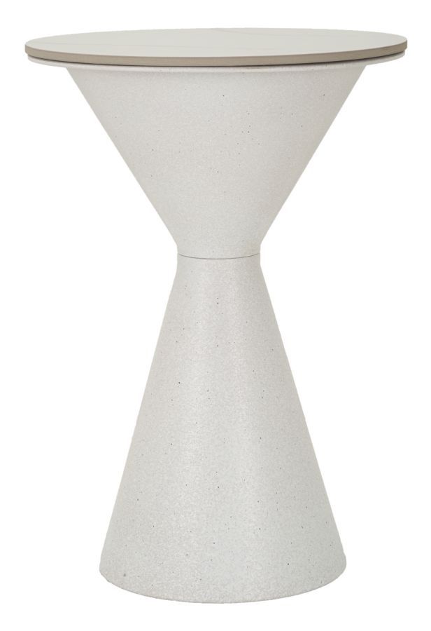 Stijlvolle Witte Dubbele Bijzettafel – Compact Design in Ø 44,5 cm, 63 cm Hoog