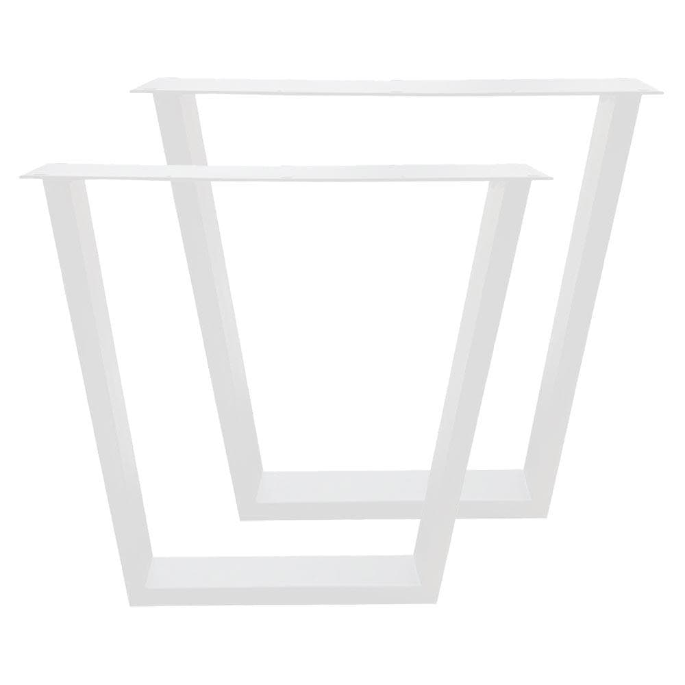 Stijlvolle witte stalen tafelpoot – 2 stuks, 72 cm hoog