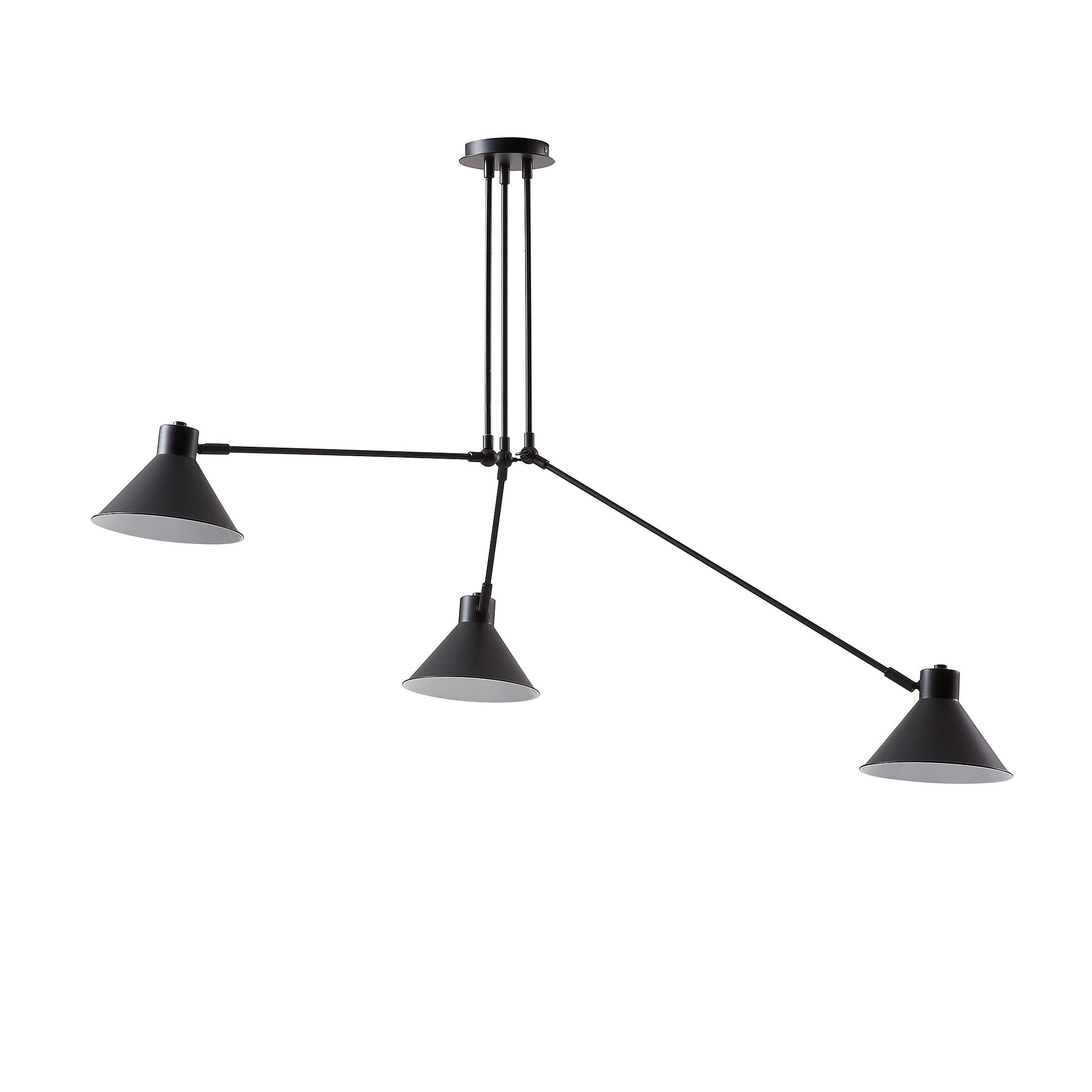 Stijlvolle zwarte hanglamp Dione van Kave Home – 3‑armige metalen designlamp