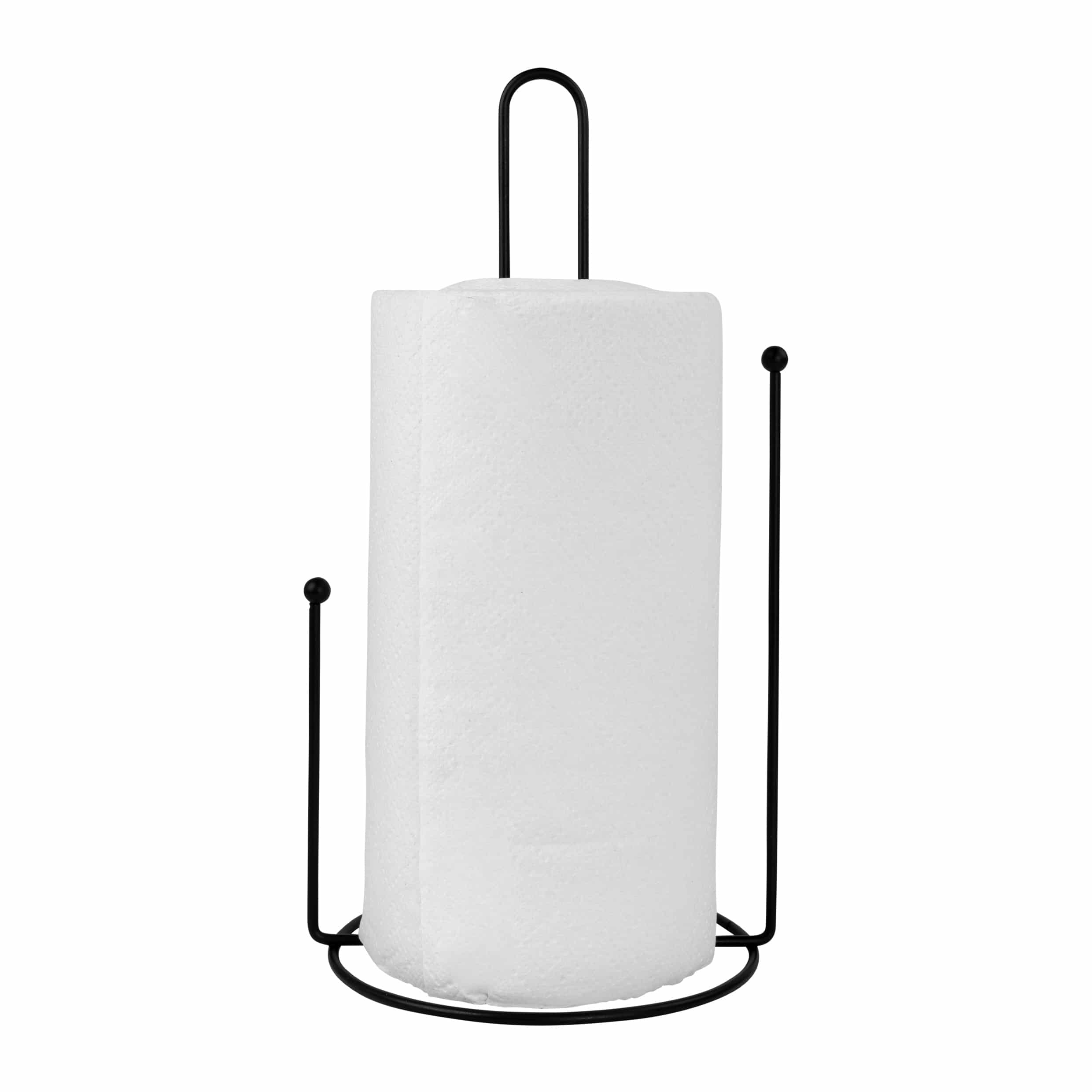 Stijlvolle Zwarte Keukenrolhouder staand van QUVIO – Compact, robuust en functioneel