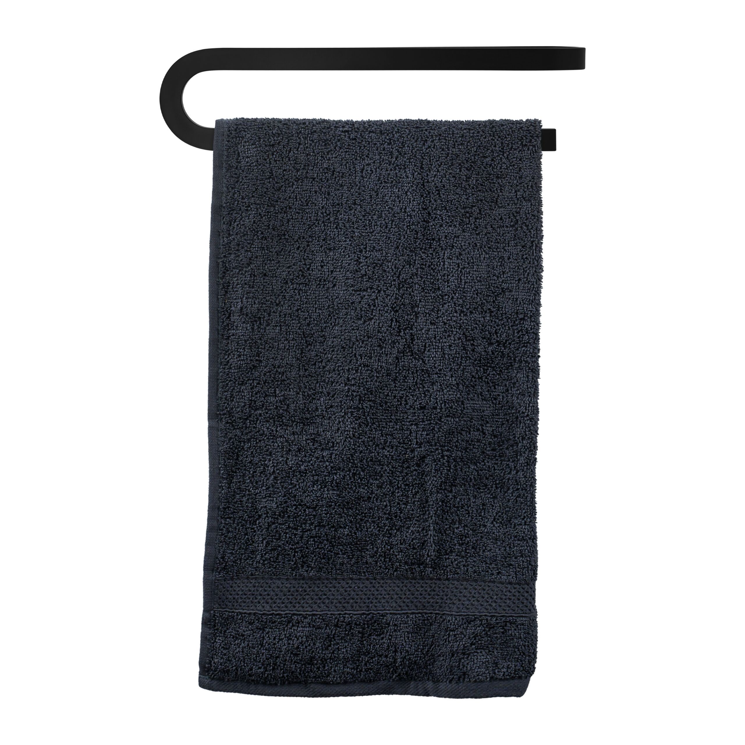 Stijlvolle zwarte metalen handdoekhouder QUVIO – 49 cm voor badkamer en keuken