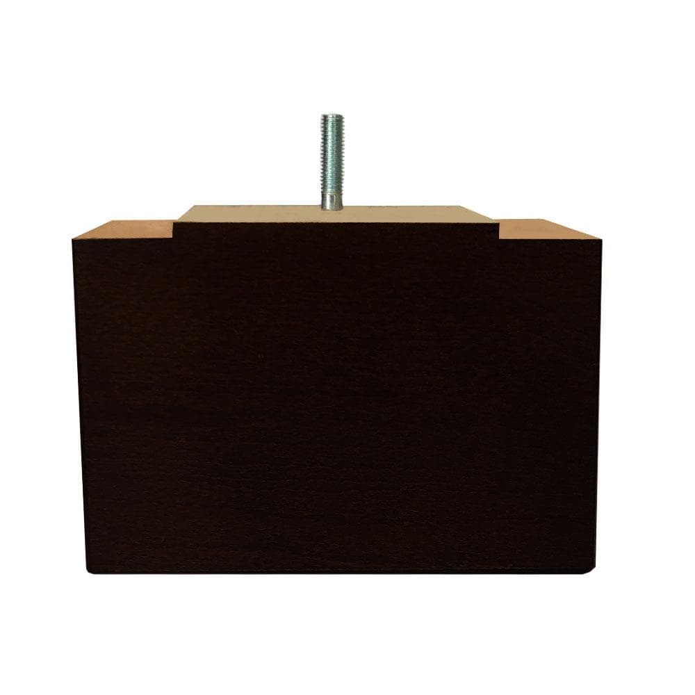 Stijlvolle zwarte meubelpoot van massief hout – M8 draadeind, 15×7 cm, 11 cm hoog