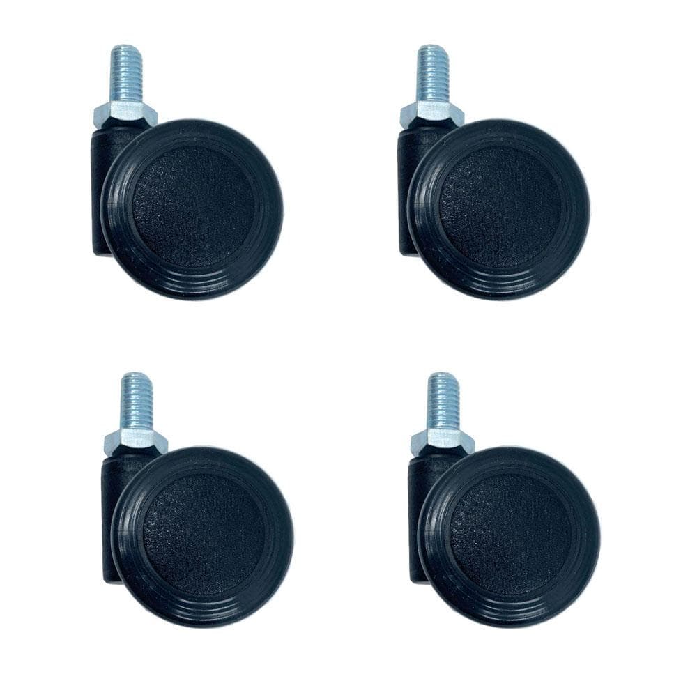 Stijlvolle zwarte meubelwielen Ø 3,5 cm – 4 stuks M8 draadeind
