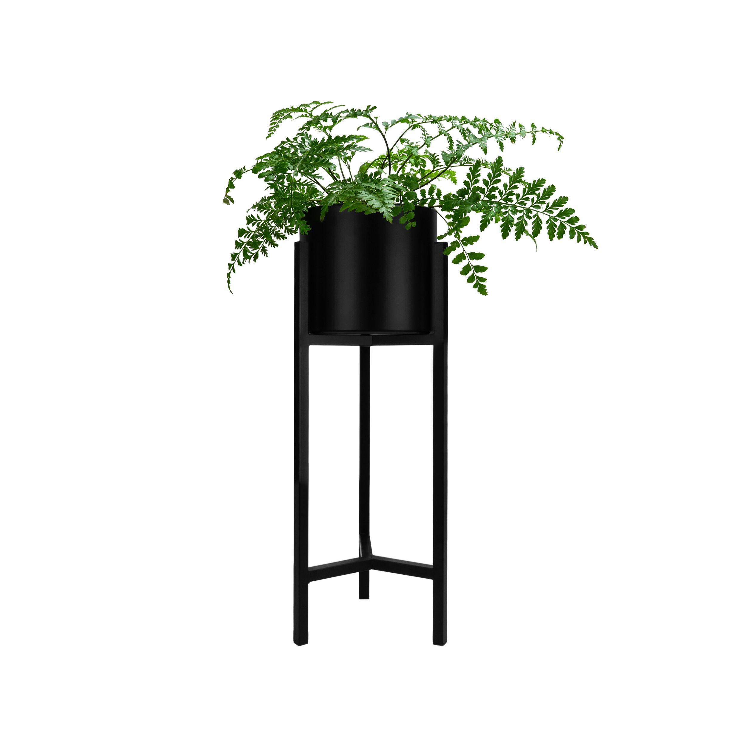 Stijlvolle zwarte plantenstandaard van QUVIO – compact en modern design