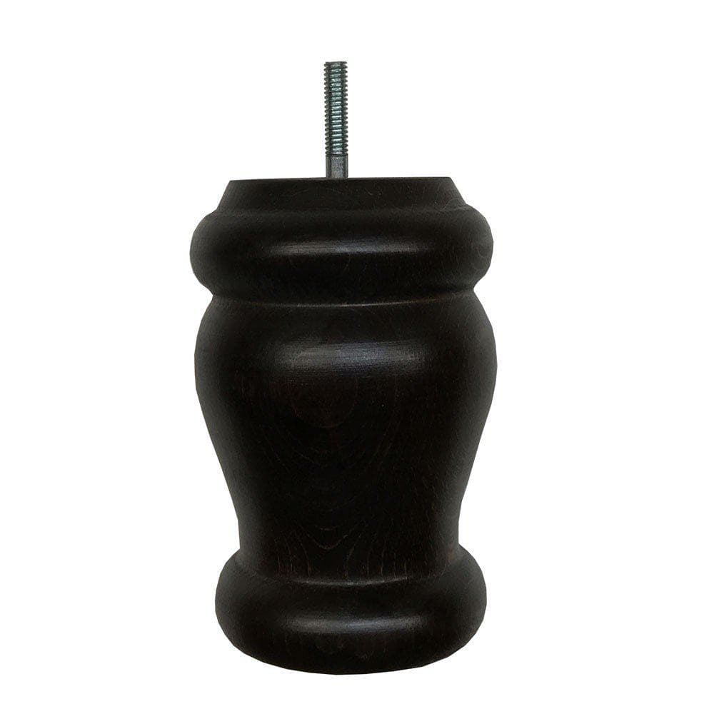 Stijlvolle zwarte ronde meubelpoot Ø 9 cm – massief hout, M8 draadeind