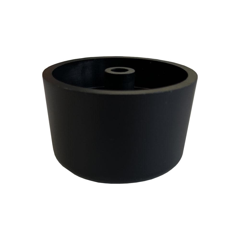 Stijlvolle zwarte ronde meubelpoot van kunststof – 5 cm Ø, 3 cm hoog