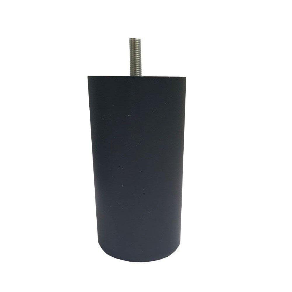 Stijlvolle zwarte ronde meubelpoot van kunststof – Ø 6 cm, 12 cm hoog, M8‑draadeind