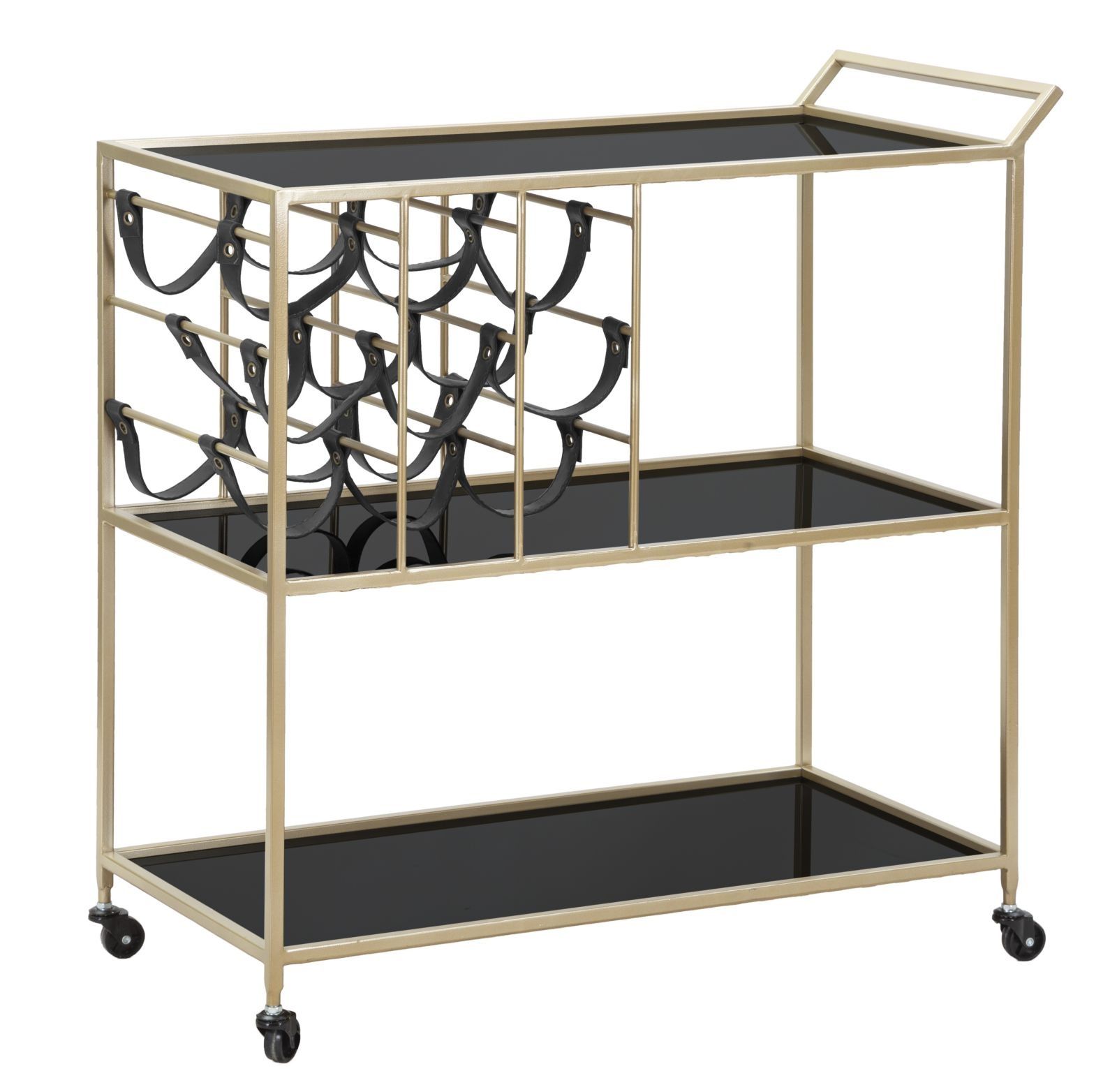 Stijlvolle Zwarte Serveerwagen van Mauro Ferretti – Compact, Functioneel & Elegant