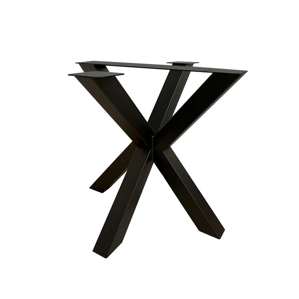 Stijlvolle Zwarte Stalen Matrix met Spinpoot – 80 × 80 cm, Hoogte 73 cm