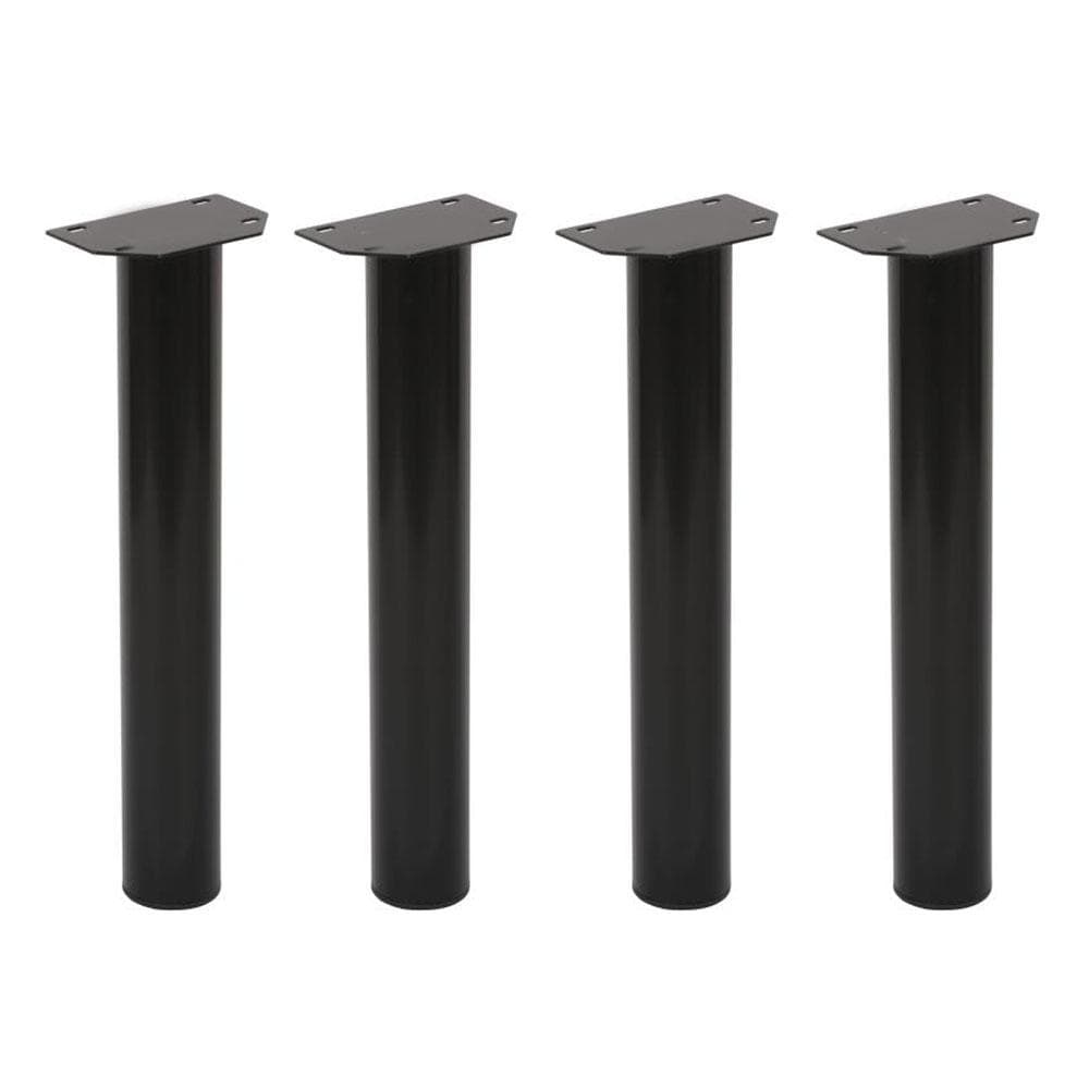 Stijlvolle zwarte stalen meubelpoot Ø 6 cm – 42 cm hoog (set van 4)