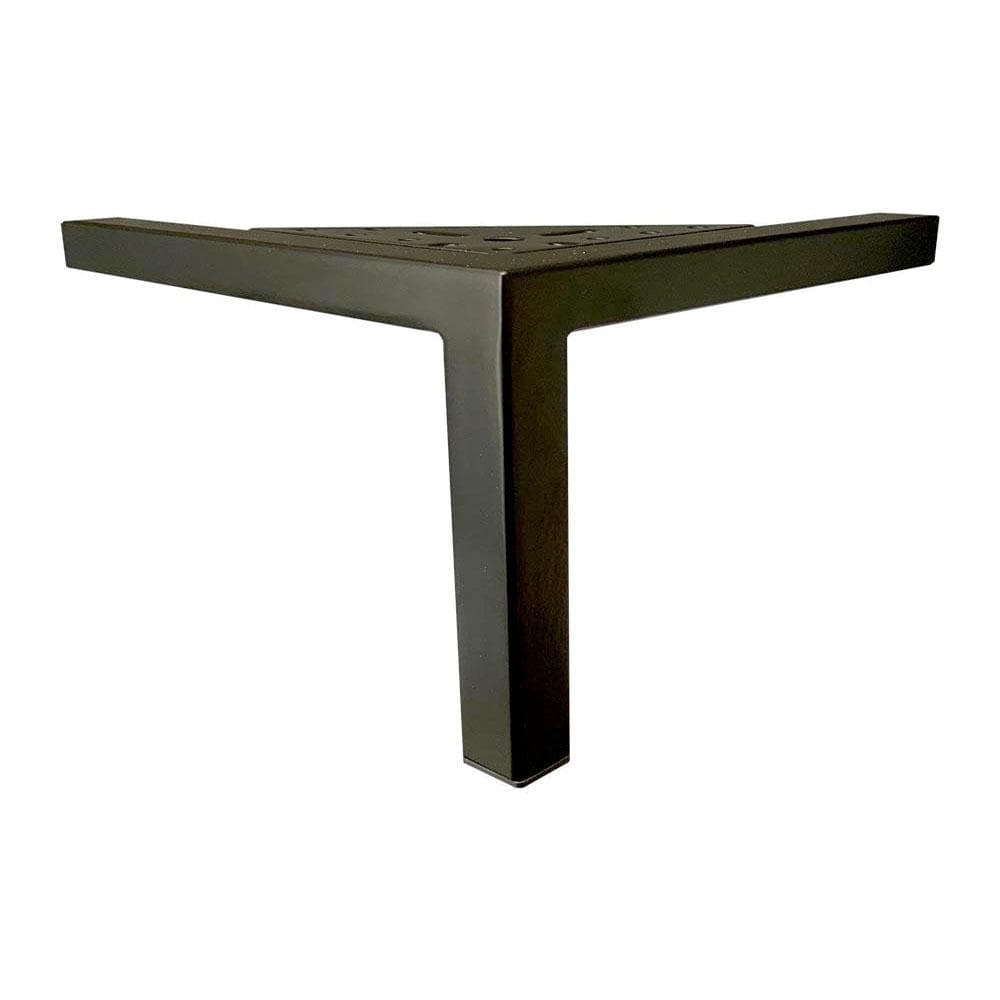 Stijlvolle Zwarte Stalen Meubelpoten – 18 × 18 cm, 10 cm Hoog (2 × 2 cm) – Furniture Legs Europe