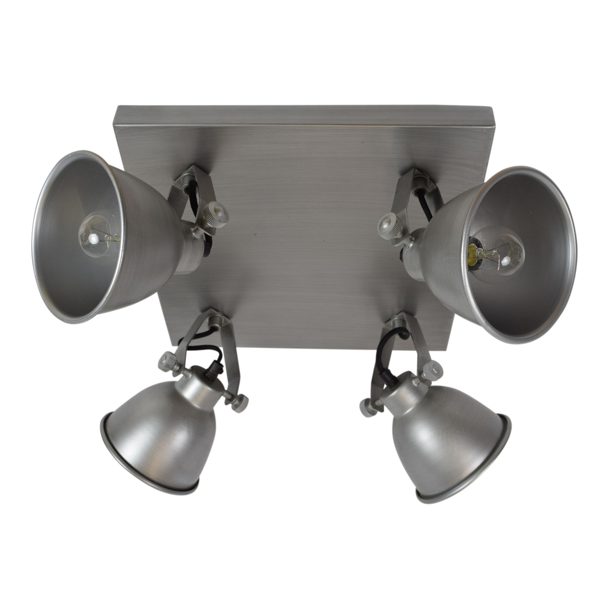 Stoere 4‑lichts industrial plafondlamp in antique zink – Urban Interiors