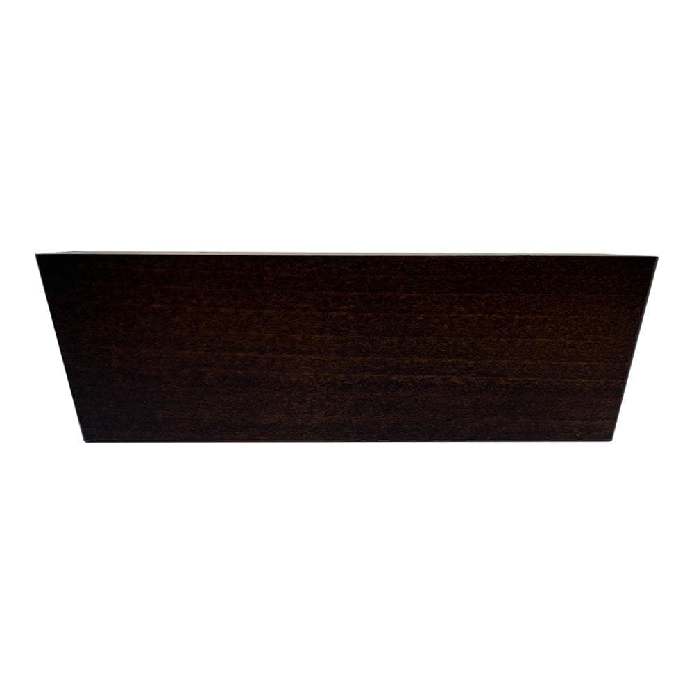 Stoere bruine meubelpoot van massief hout – vierkant, 16×4,5 cm, 5 cm hoog