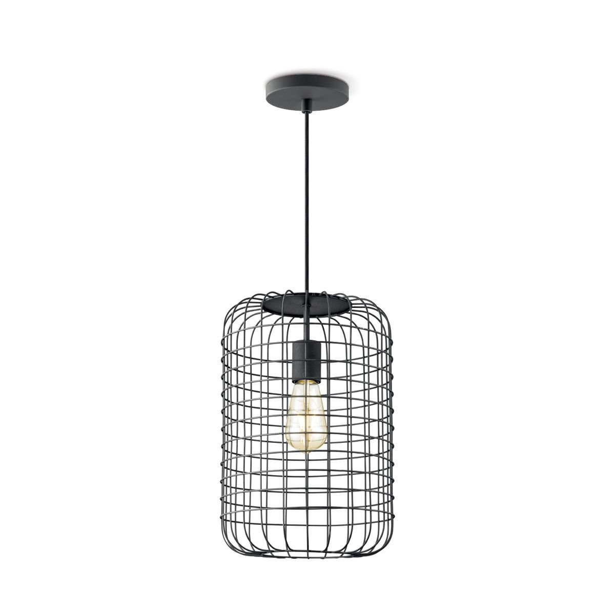 Stoere Netting Hanglamp 26 cm – Zwart Industrieel Design