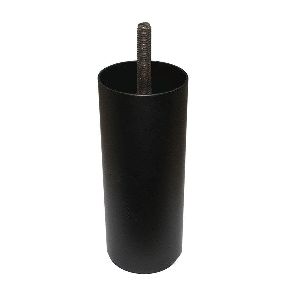 Stoere zwarte stalen meubelpoot – ronde 6 cm, 12 cm hoog (M8)