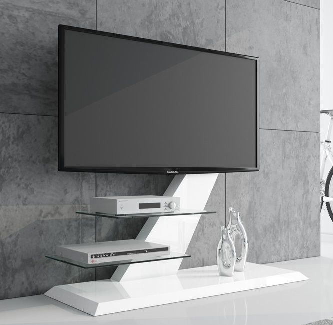 Strak hoogglans wit tv‑meubel Vento – 110 cm breed, ideaal voor 55‑inch televisies