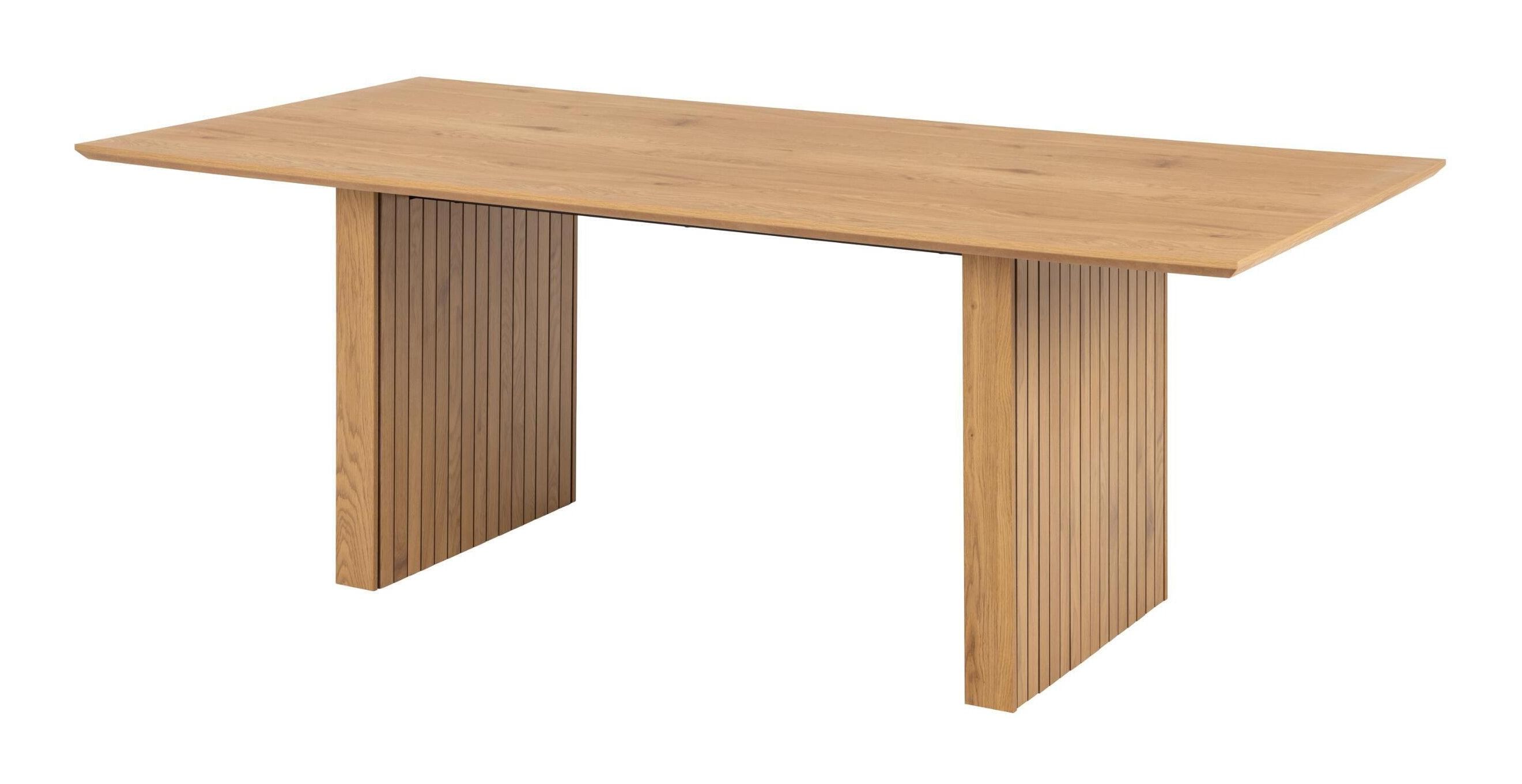 Strakke Japandi‑eettafel Bendt Kennia van natuurlijk eiken – ideaal voor 6 personen