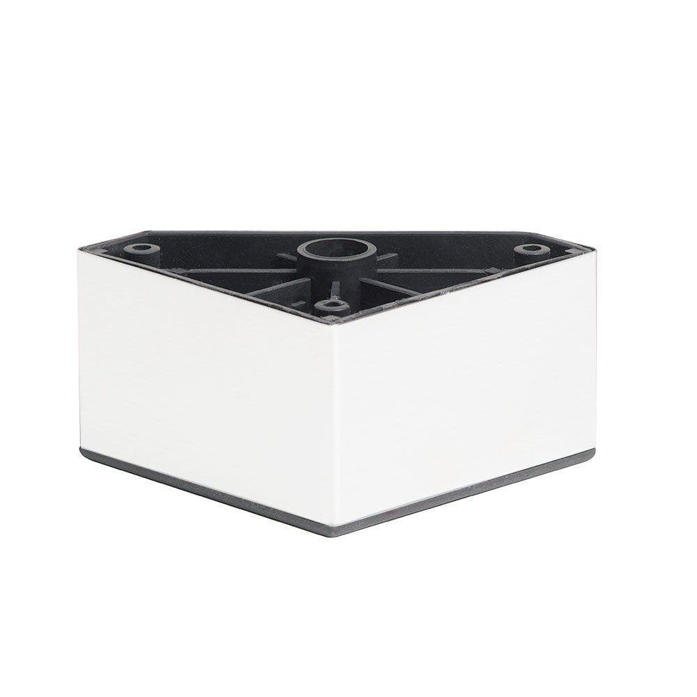 Strakke witte meubelpoot 8×8 cm – duurzaam kunststof, 5 cm hoog