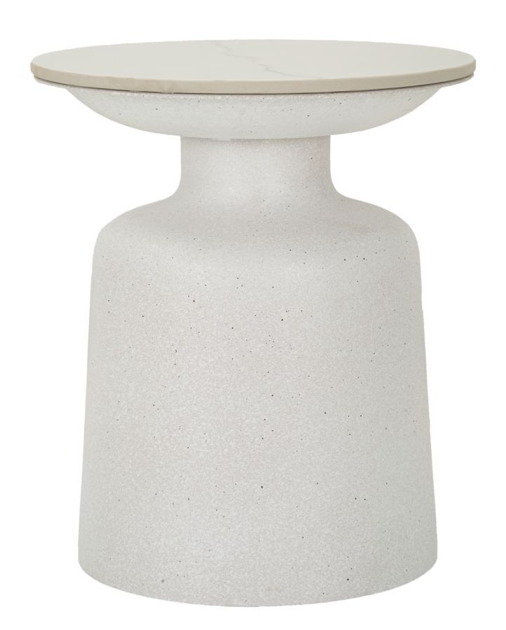 Strakke witte ronde bijzettafel van Mauro Ferretti – Tijdloze elegantie voor elke woonkamer