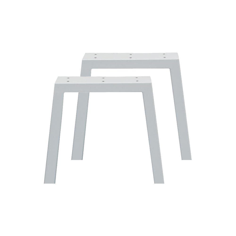 Strakke witte stalen tafelpoot in trapezium – set van 2, 40 cm hoog