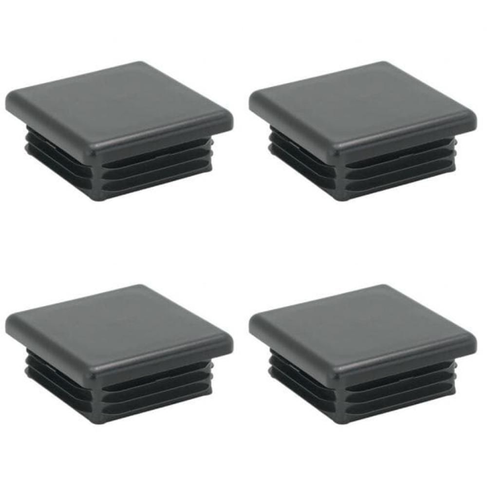 Strakke zwarte kunststof inslagdop 10 × 10 cm – set van 4 – Furniture Legs Europe