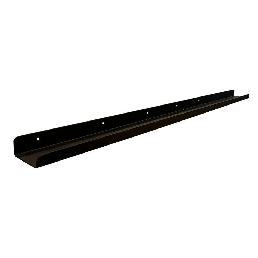 Strakke zwarte massief stalen wandplank – 120 cm x 8,5 cm x 4 cm | Furniture Legs Europe