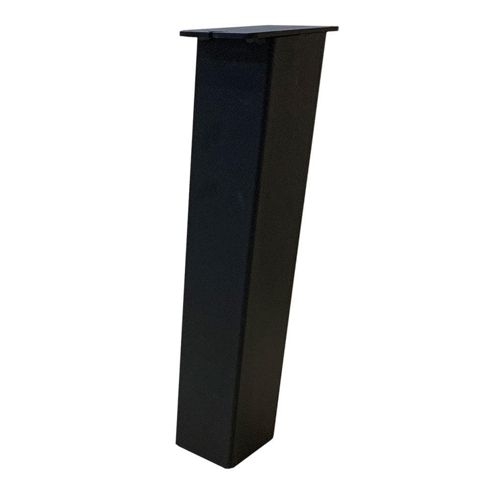 Strakke zwarte stalen tafelpoten – 4 x schuine, 43 cm hoog, 8 × 8 cm