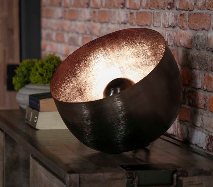 Tafellamp Basket Ø36 – Strakke vintage lamp in zwart nikkel