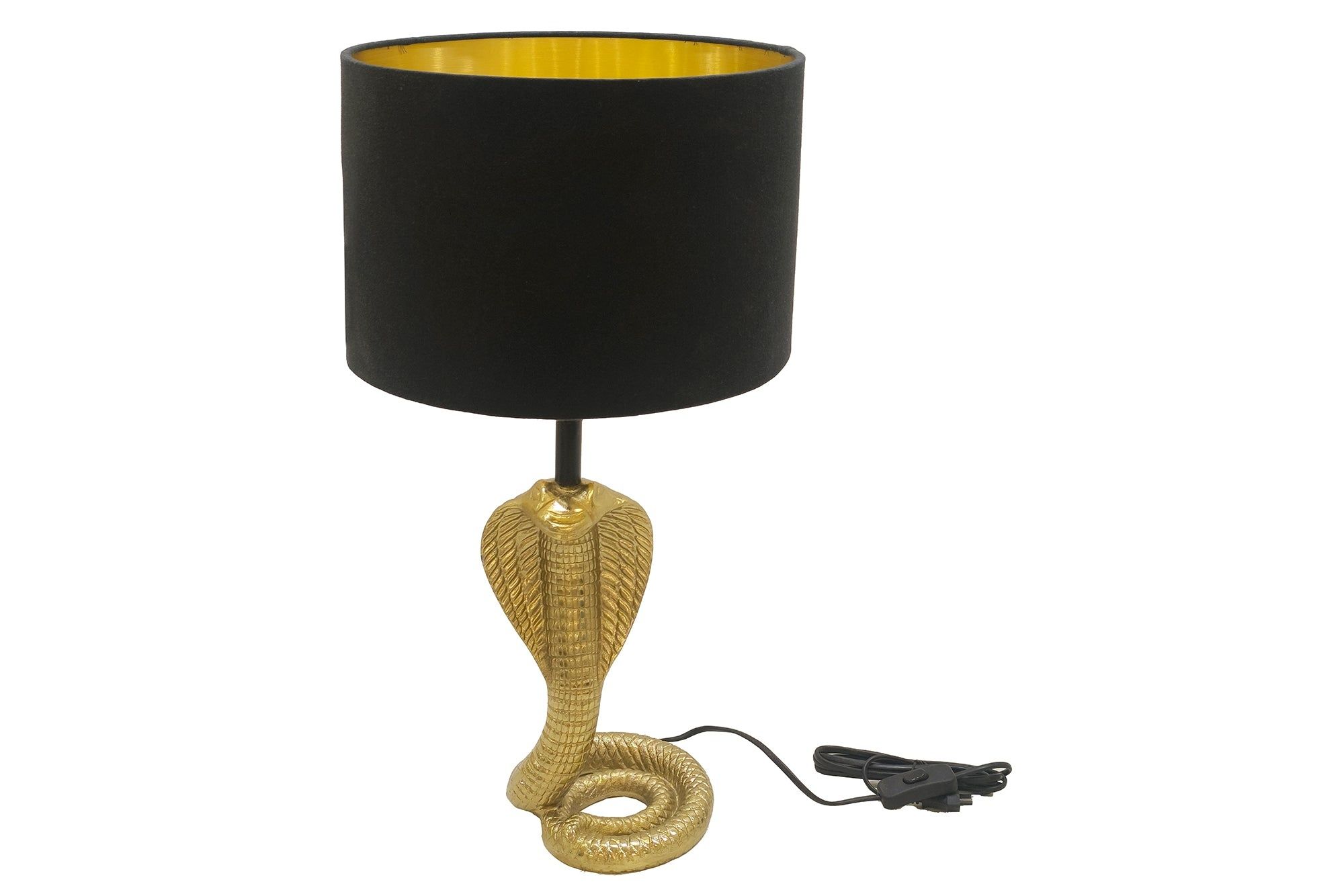 Tafellamp COBRA 65 cm – Zwart, Gouden Frame – Elegante Sfeerverlichting voor elke Kamer