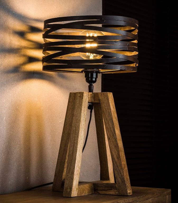 Tafellamp Twister – 50 cm, Slate Grijs – Modern Design van Zaloni