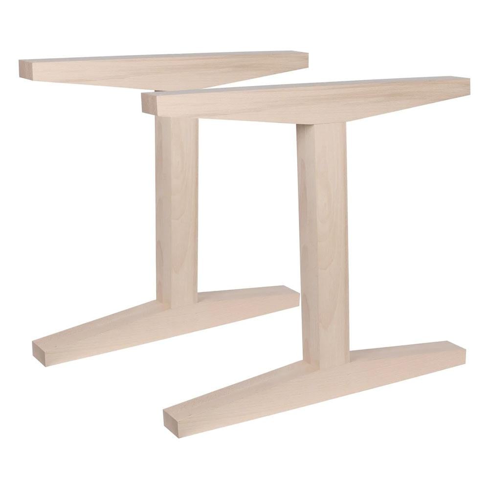 Tafelpoot i‑Vorm van Massief Hout – 2 Stuks, 72 cm Hoog