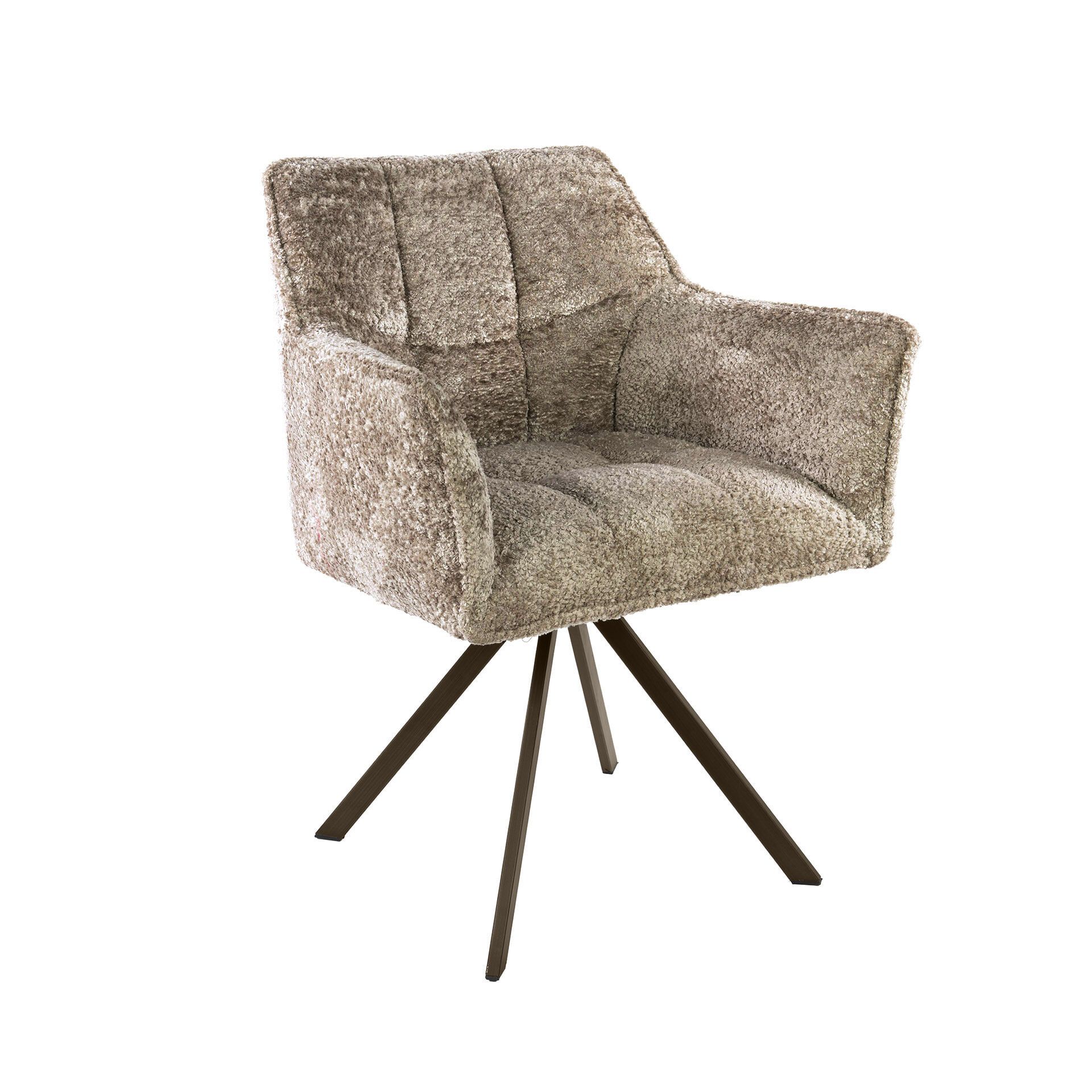 Thandie Draaibare Eetkamerstoel – Zand & Bruin, LifestyleFurn