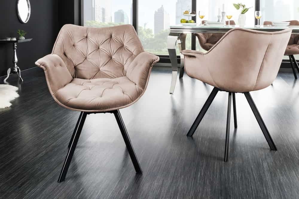 THE DUTCH COMFORT Bureaustoel – Grijs Fluweel met Armleuningen – Modern Design
