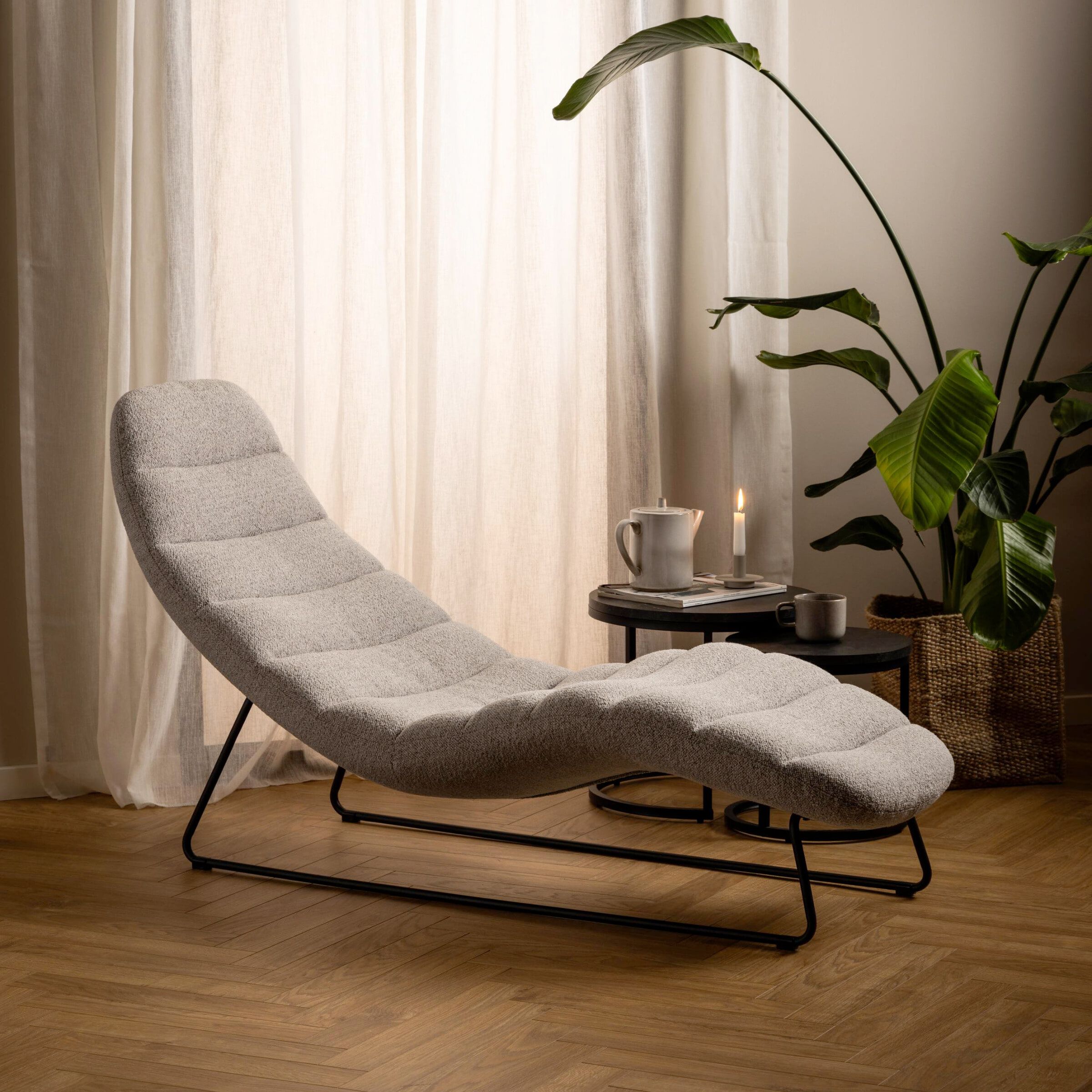 Tiago Bouclé loungefauteuil van Bendt – stijlvol comfort in beige