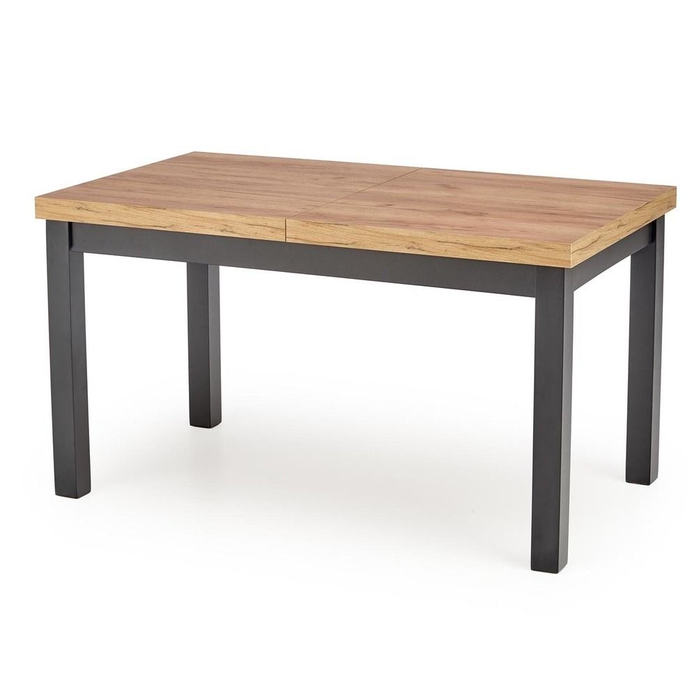 Tiago uitschuifbare eettafel – Elegante eiken tafel met zwarte poten (140‑220 cm)