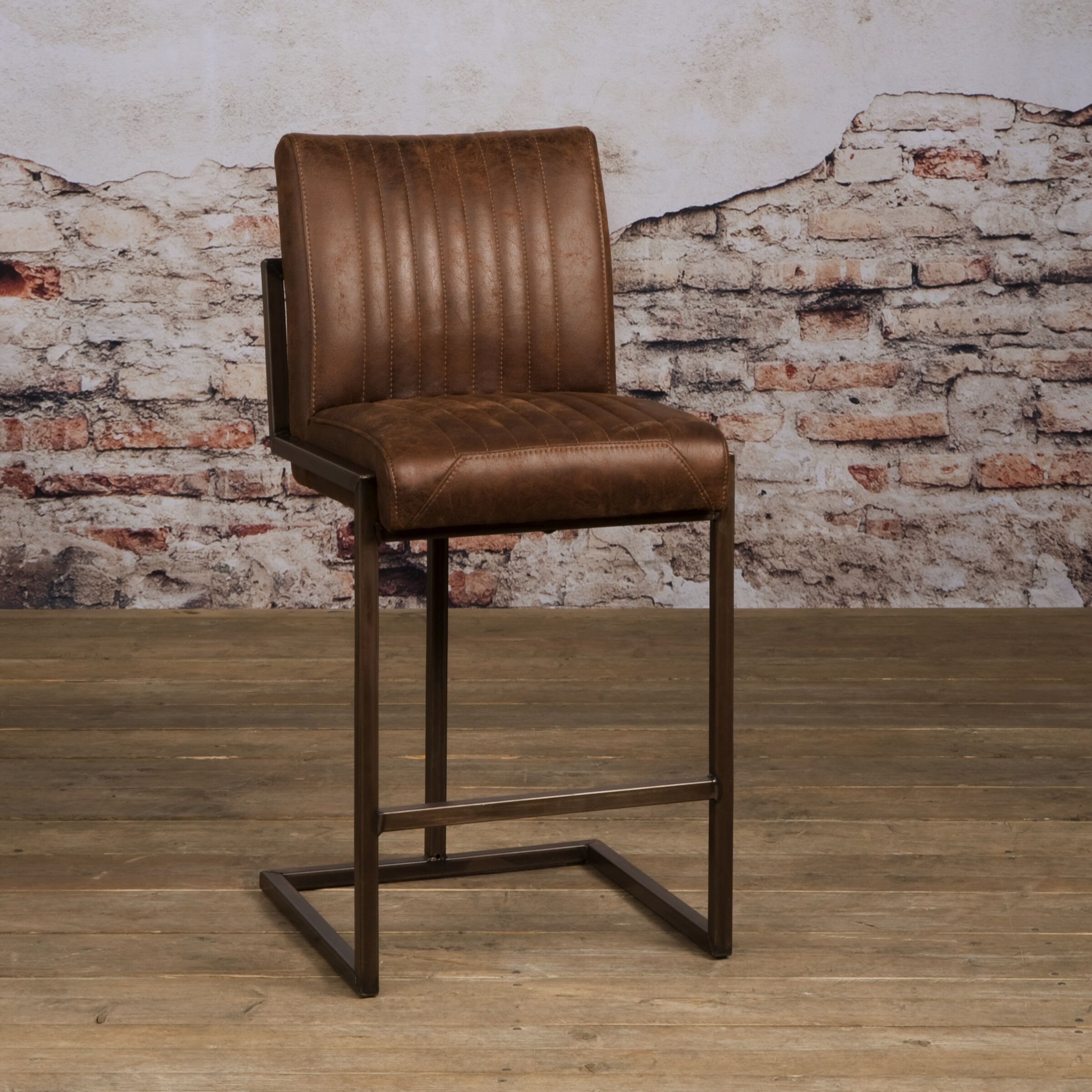 Tower Living Barkruk Ferro – Donkerbruin, 67 cm zithoogte