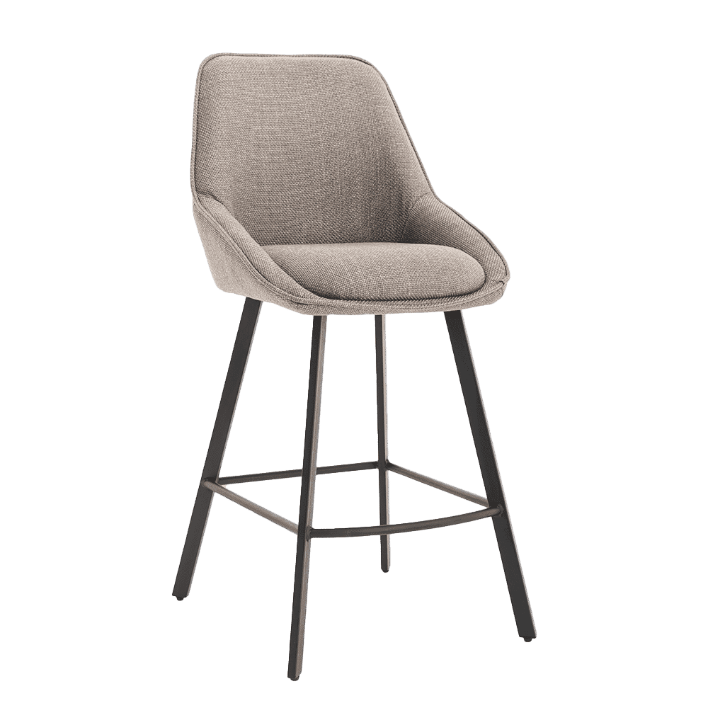 Tower Living Borgo barkruk – elegante geweven barkruk in beige‑grijs