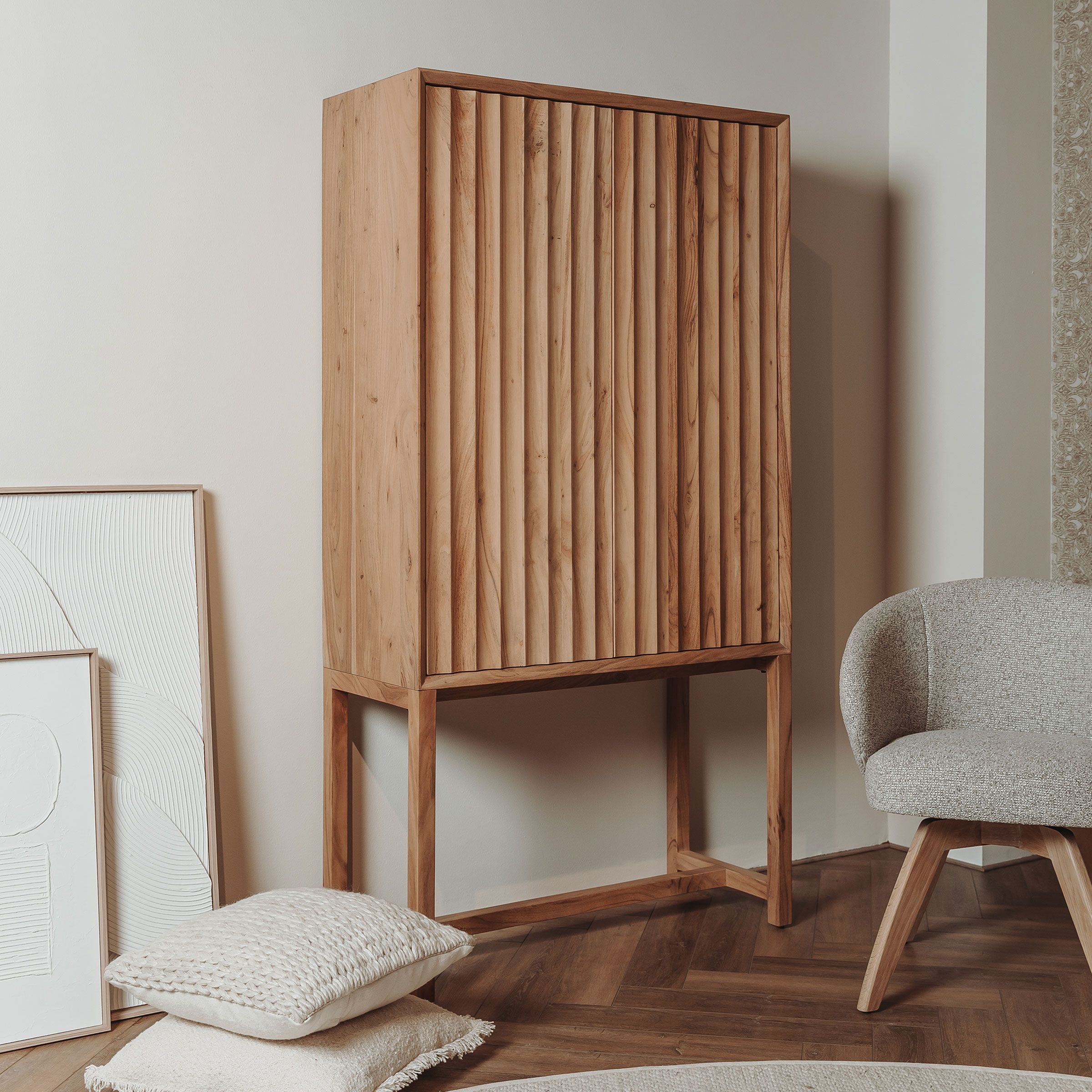 Tower Living Crotone Opbergkast – Massief acaciahout 180 × 90 cm