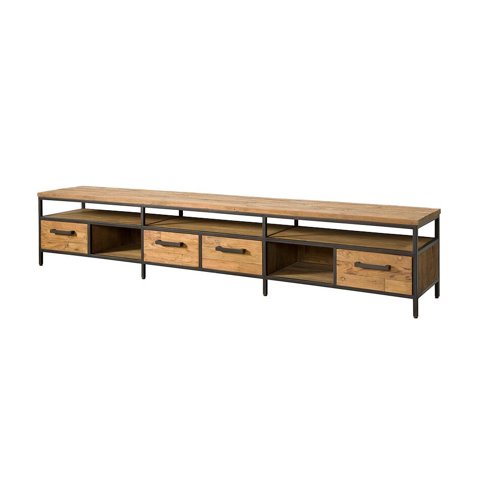 Tower Living Livorno Teak tv‑meubel – 240 cm stijlvol en functioneel