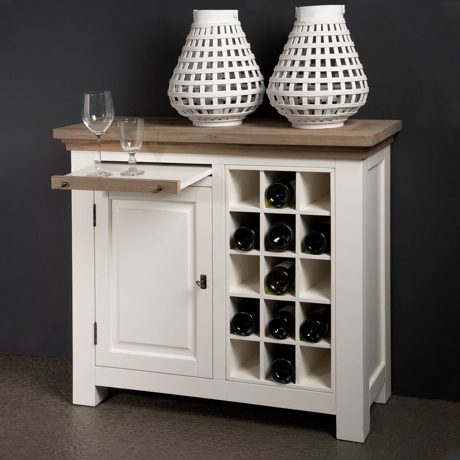 Tower Living Parma witte wijnkast – stijlvolle opslag voor jouw collectie