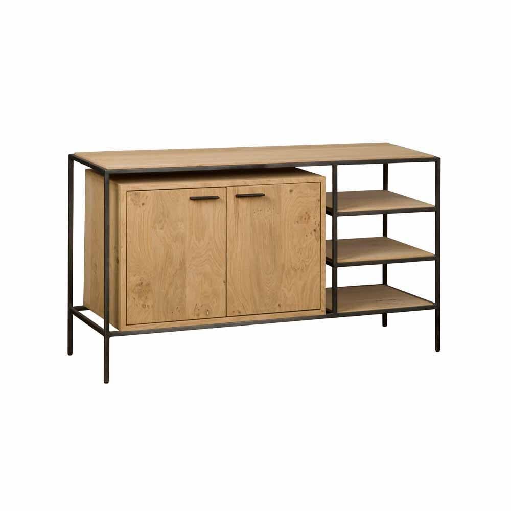 Tower Living Pineto Dressoir 128 cm – Warme eikenlook met robuust metalen frame