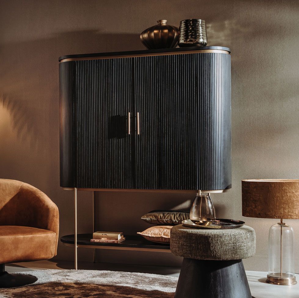 Tower Living Rivello – stijlvolle zwarte opbergkast van mangohout